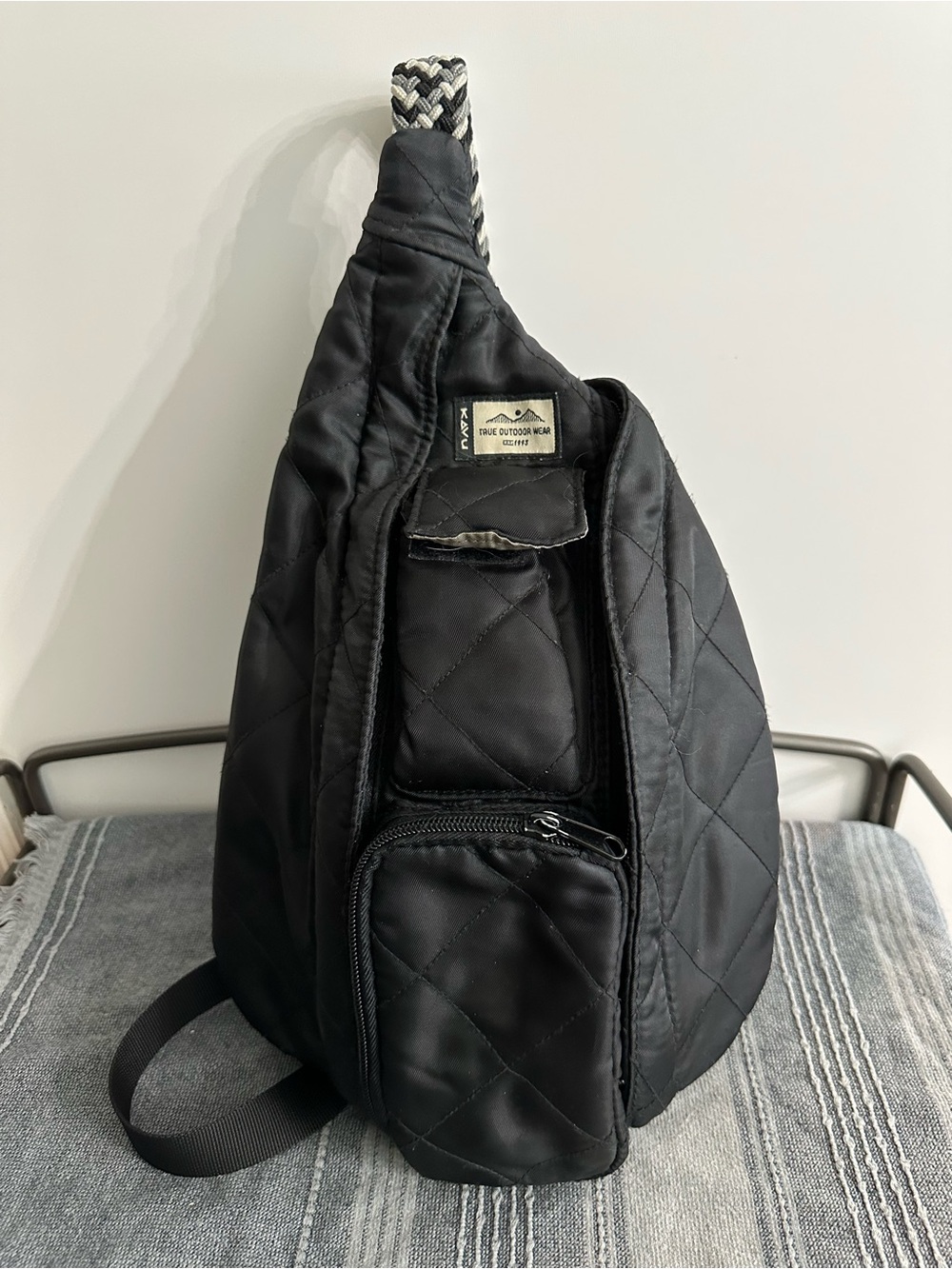 Kavu Quilted Black Crossbody Sling Bag